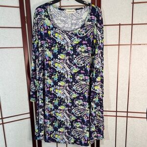 LARACE 6X Women's Paisley Long Sleeve Top - Multicolor